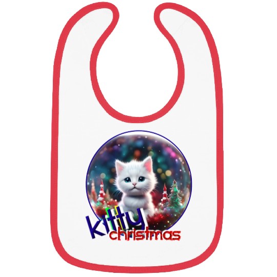 Kitty xmas and Happy New Year Bibs