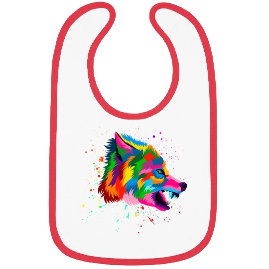 Angry Wolf Head Bibs