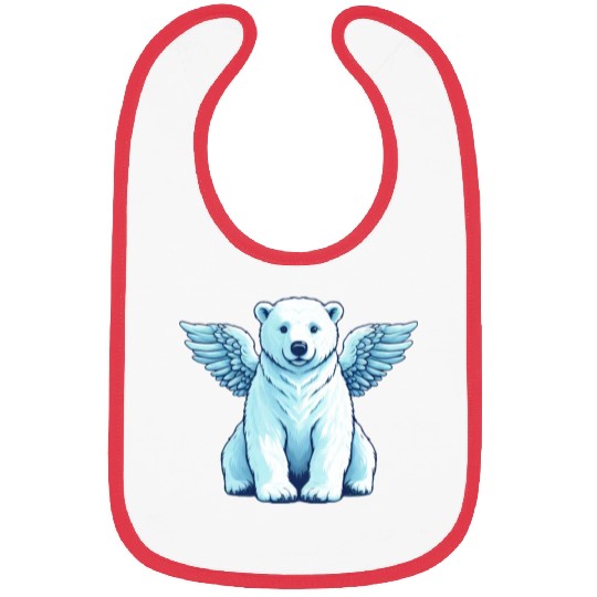 Bear Polar Bear Angel Wings Bibs