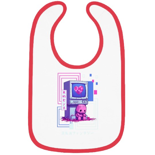 Kawaii Japanese Retro 90s Nostalgia Vaporwave Retr Bibs