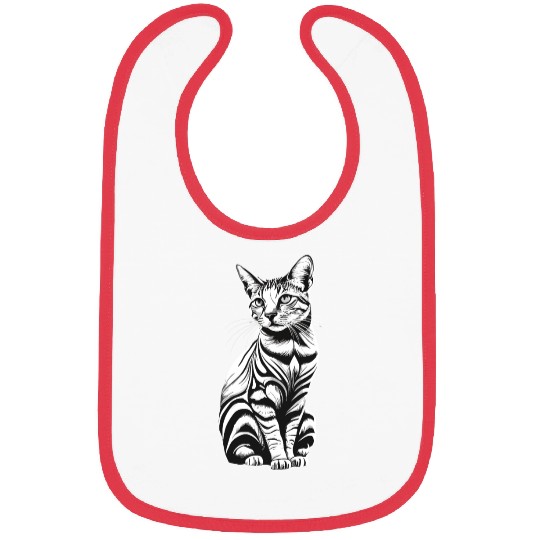 Cat Black and White Bibs