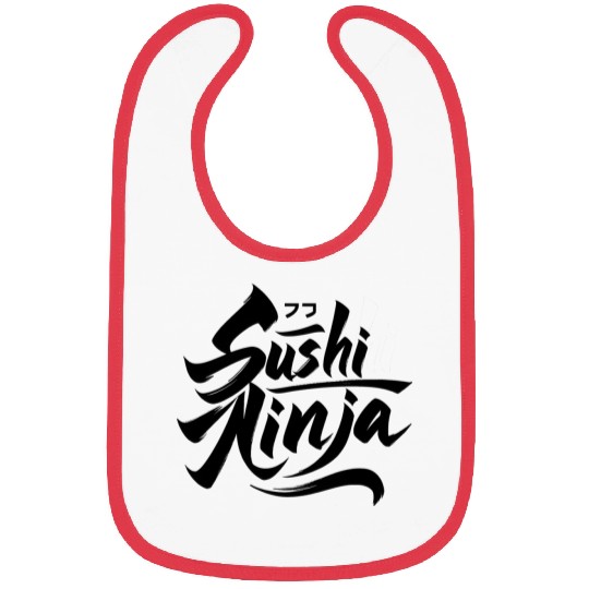 Sushi Ninja Typography Bibs