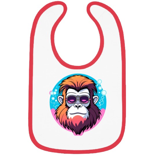Ape Monkey Illustration Bibs