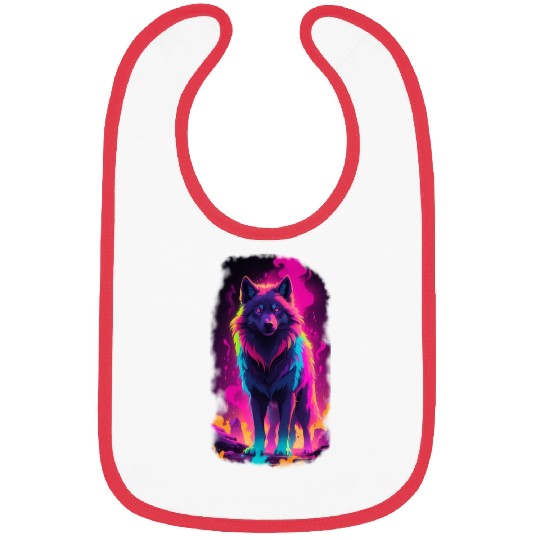 neon wolf Bibs