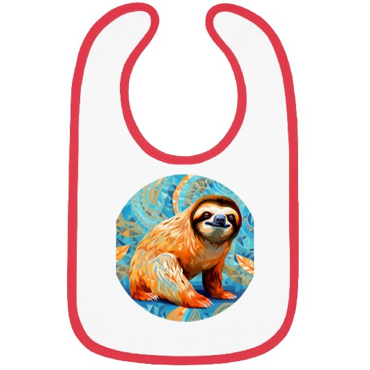 Mosaic Mandala Sloth Bibs