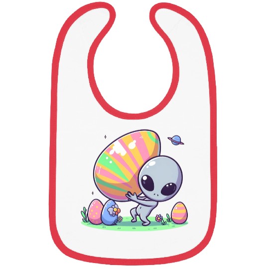 Alien with huge easter egg Bibs