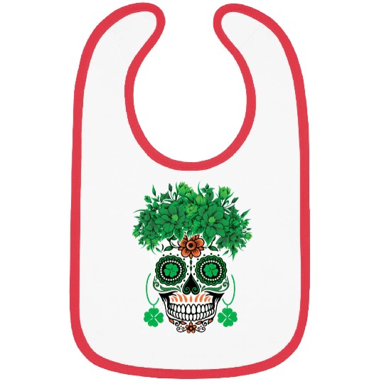 St Patrick's Day Dia Los Muertos Shamrock Bibs