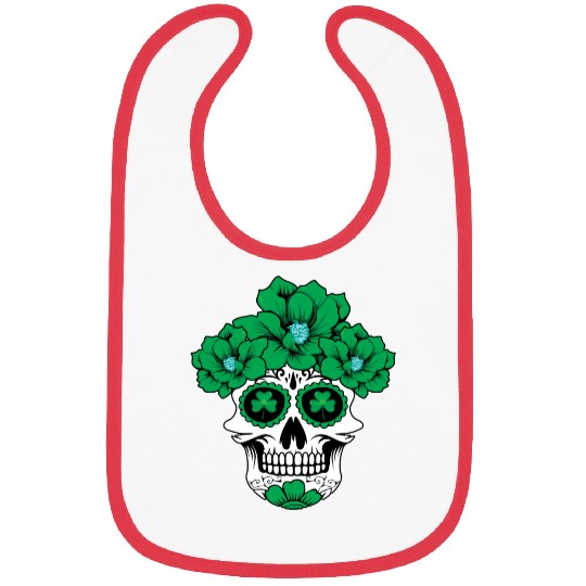 St Patrick's Day Dia Los Muertos Shamrock Love Bibs