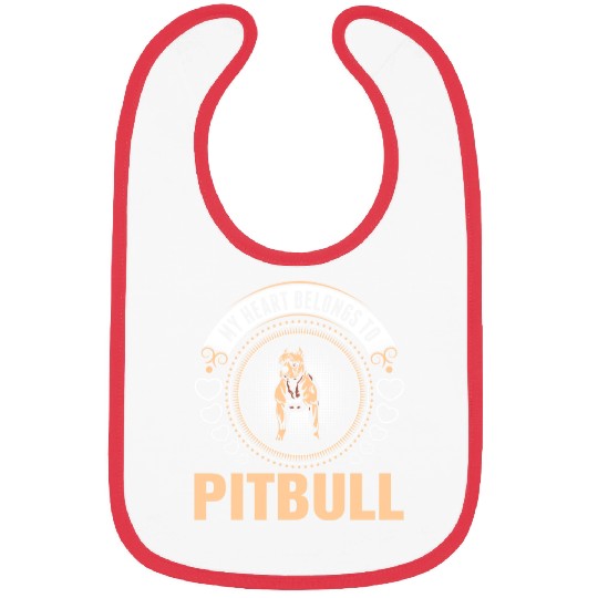 My Heart Belongs To Pitbull Dog Bibs