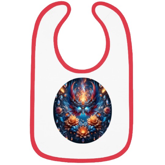 Phoenix Rebirth in Cosmic Bloom Bibs