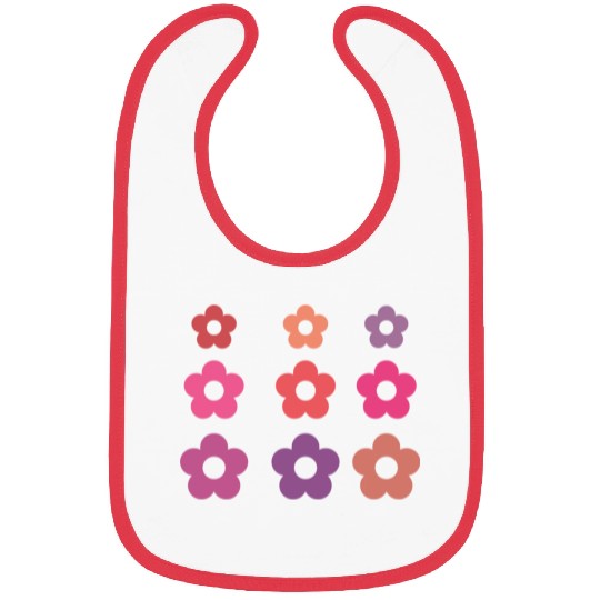 Large and small pink multi-colored flowers Bibs