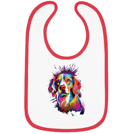 Watercolor Colorful Beagle Bibs
