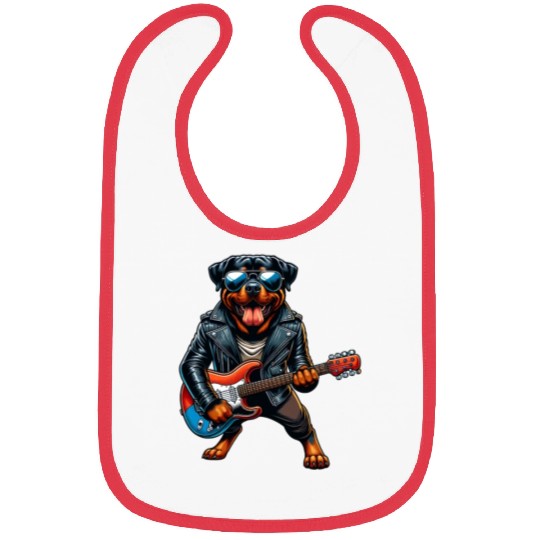 Rottweiler dog guitar design Bibs