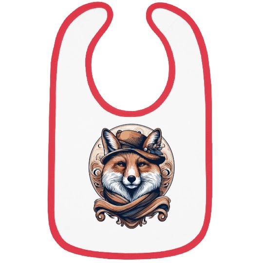 gentle fox with hat Bibs