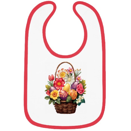 Easter Day Easter Egg Basket Spring Flowers Bibs