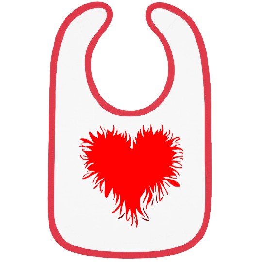 Angry Fiery Heart Vector 2 Colors Bibs