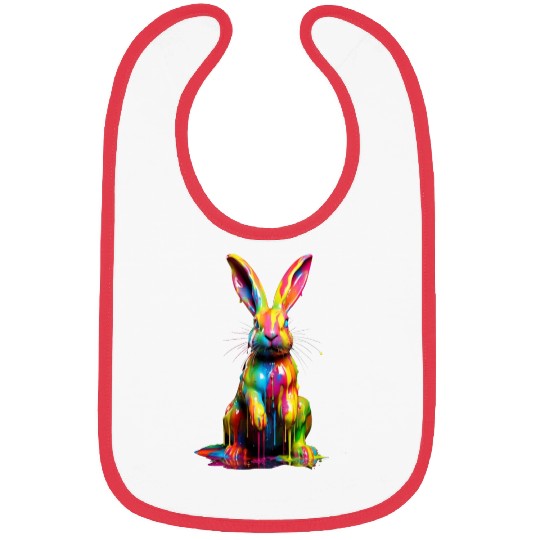Rainbow Rabbit Bibs