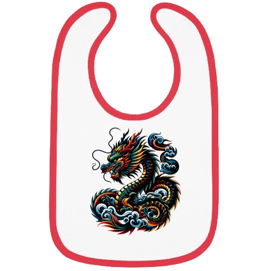 Colorful Dragon Zodiac Chinese Dragon Art Bibs