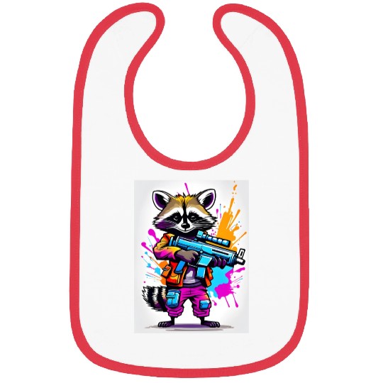Raccoon with laser gun Bibs