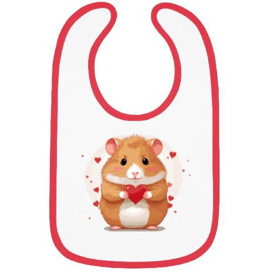Hamster love heart valentine day motif Bibs