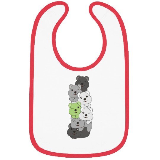 Agender Flag Pride Lgbtq Cute Quokka Stack Bibs