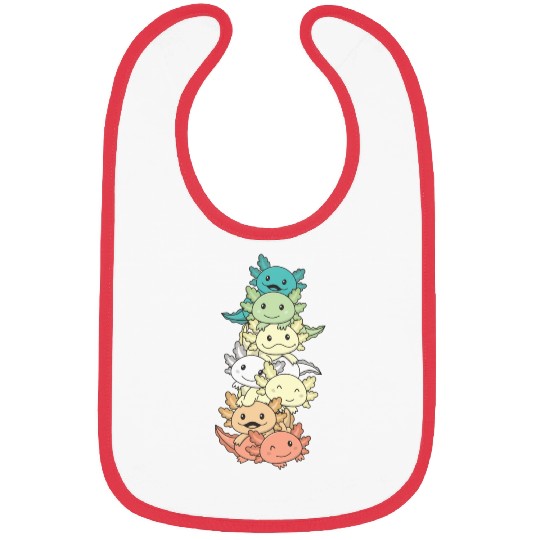 Genderfloren Flag Pride Lgbtq Axolotl Pile Bibs