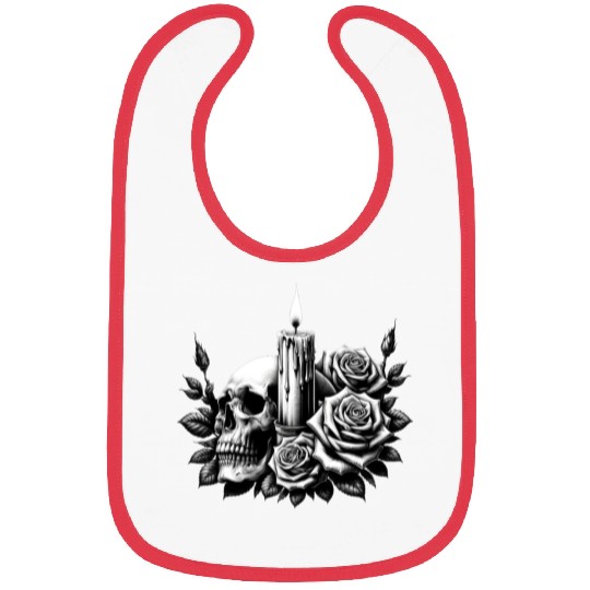 Gothic Skull and Roses Graphic Art Bibs