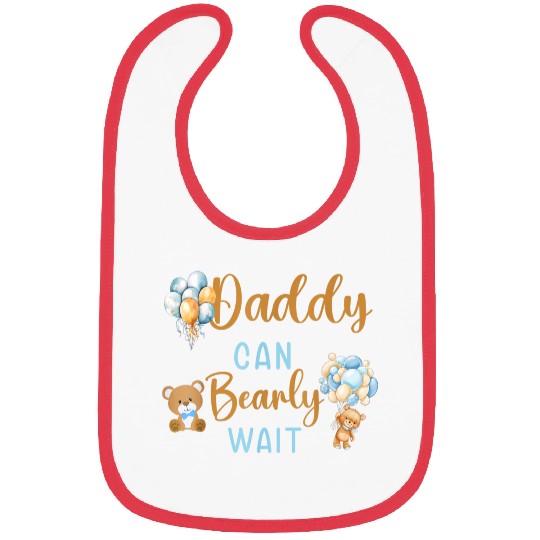 Daddy Can Bearly Wait Baby Shower Bibs