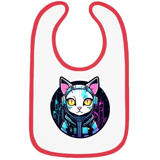 Cyberpunk Cat Bibs