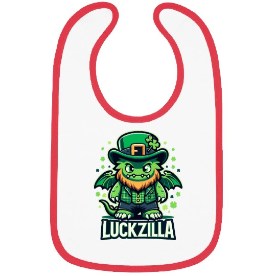 Luckzilla St. Paddy's Day Dragon Bibs