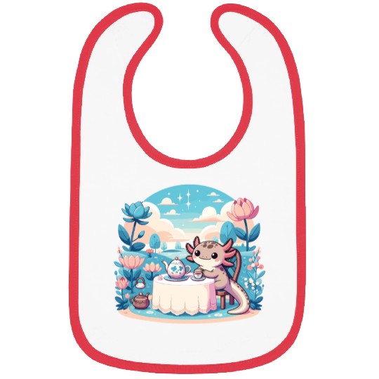 Kawaii Tea Party Pastel Axolotl Bibs