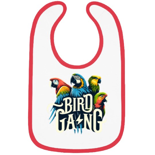 Bird Gang Parrot Funny Birder Flock Owner Macaw Bibs