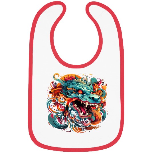 Modern Oriental Dragon Majesty Bibs