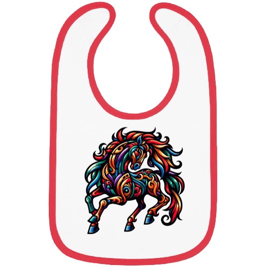 Horse Tattoo Tribal Chinese Zodiac Bibs