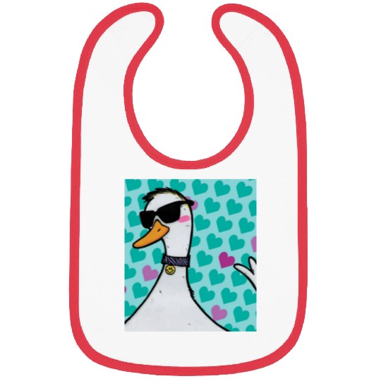 90s Raver Cartoon Duck, Party Animal, Kids Room Bibs