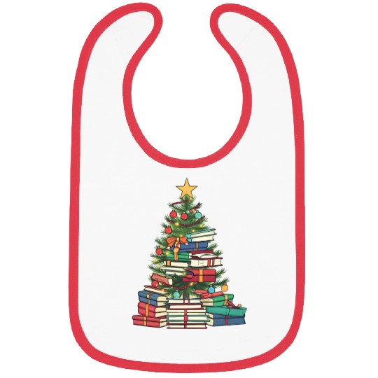 Bookworm Christmas Tree books Bibs