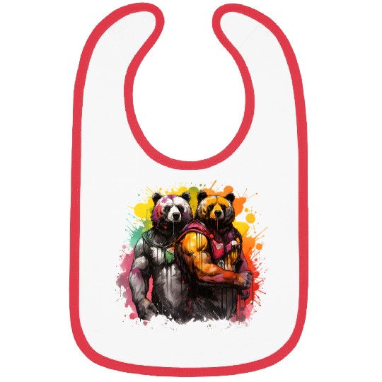 Bear Hug: 2 Big Bulky Bears, bears lovers Bibs