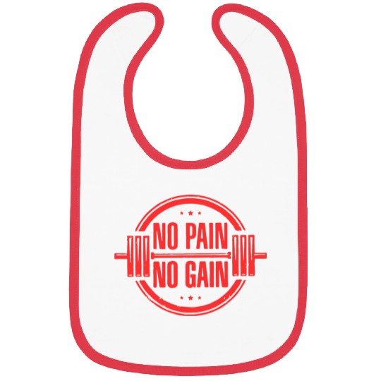 No Pain No Gain Gym Typography Design Bibs