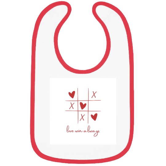 Beige Rouge Amour Saint Valentin Bibs