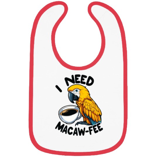 Gold Macaw Macaw-Fee Coffee Lover Bibs