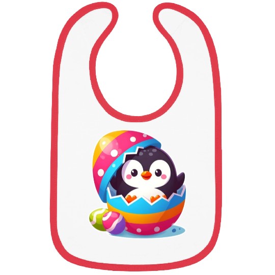 Penguin hatches from colorful Easter egg Bibs