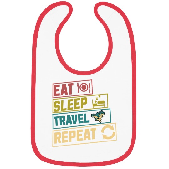 Eat sleep travel repeat hobby Bibs