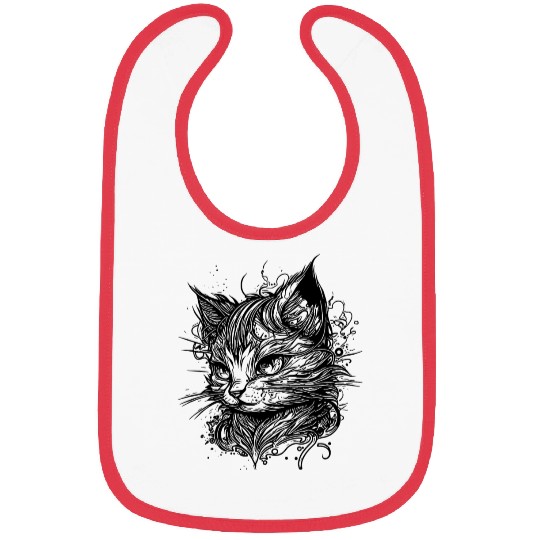 Cuddly Little Space Cat In Vintage Style Bibs