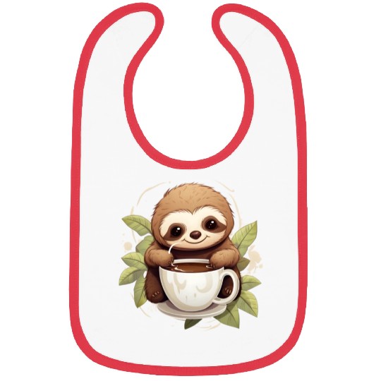 Cute Sloth Coffee Lover Bibs