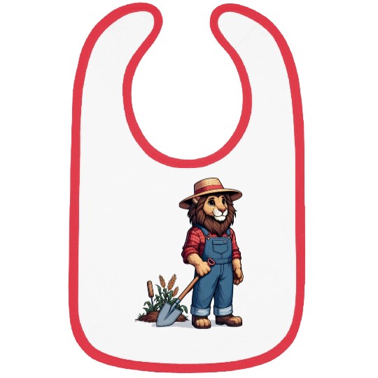 Cute Lion Farmer Bibs