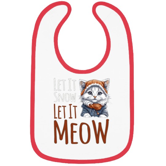 Let It Snow Let It Meow Bibs