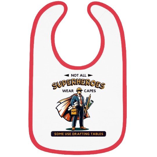 Architect Superhero Drafting Design Bibs