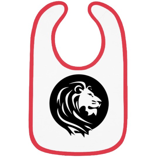 Mighty Lion Head With Mane Tattoo Style Bibs