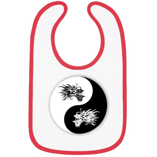 Yin and Yang Dragon Circle Bibs