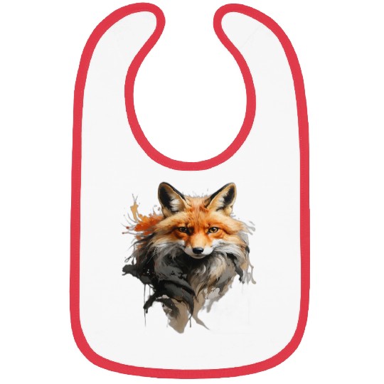 Red Fox in Watercolor Description Bibs
